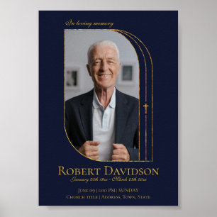 Poster Posto de Anúncio Funeral do Facebook Azul Profundo