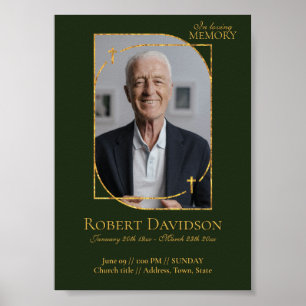 Poster Posto de Anúncio Funeral do Facebook Verde Profund