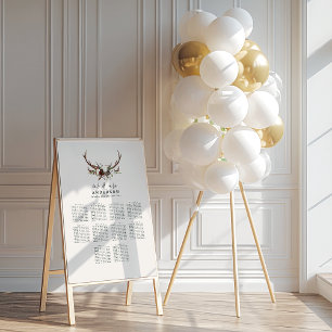 Poster Posto de assentos para casamentos botânicos florai