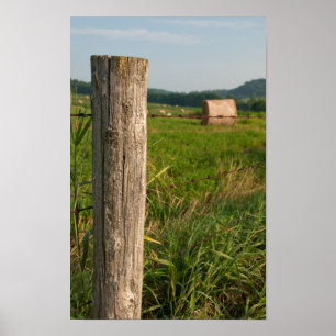 Poster Posto de cerca de Fazenda rural e caules