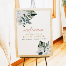 Poster Posto de Chá de panela Pampas Tropicais Blush Pink