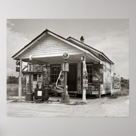 Poster Posto de Combustível Country, 1939. Foto Antiga