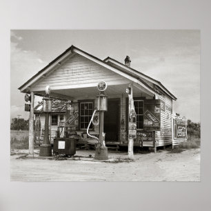 Poster Posto de Combustível Country, 1939. Foto Antiga