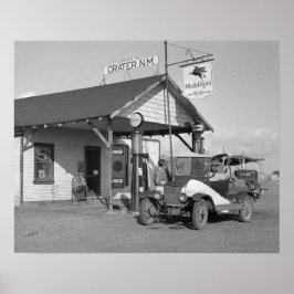 Póster Posto de Combustível do Novo México, 1936. Foto An