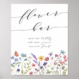 Poster Posto de Flores para Chá de Noiva Floral de Primav