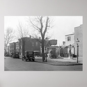 Poster Posto de gasolina 1925 velho