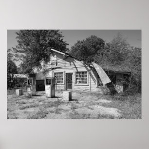 Póster Posto de gasolina abandonado