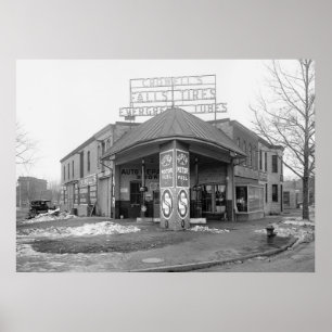 Poster Posto de gasolina da C.C., 1921