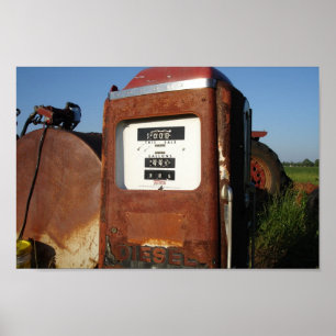 Poster Posto de gasolina da estrada secundária