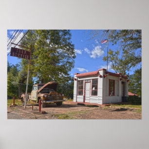Poster Posto de Gasolina Histórico de Autosserviço, Texas