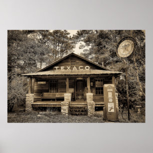 Póster Posto de gasolina velho