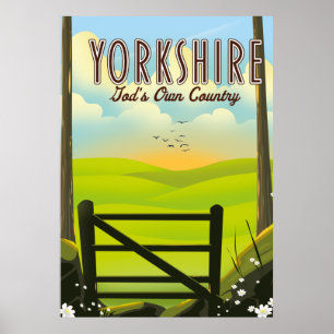 Poster Posto de viagens vintage do Yorkshire "O próprio p
