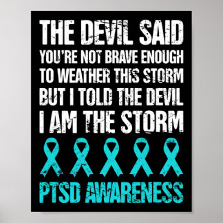 Poster Posto em dificuldades Sensibilização do Ptsd em st