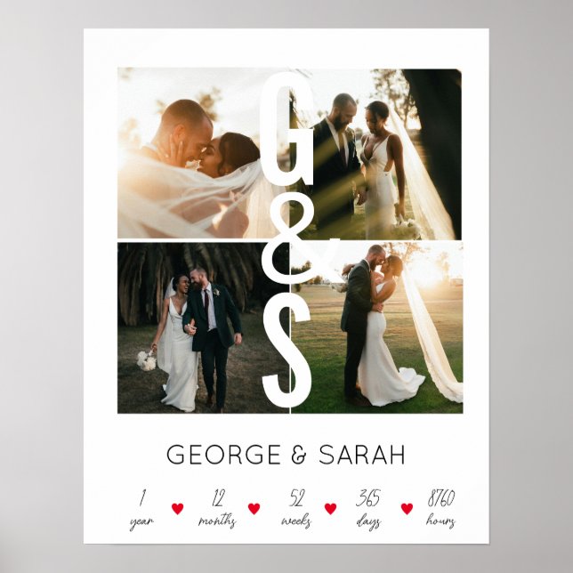 Poster Posto Fotográfico de Aniversário de Casamento de U (Frente)