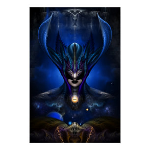 Póster Posto Perfeito de Retrato RB Azul-Sombra Taidushan