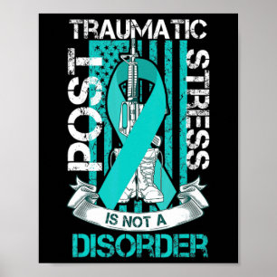 Poster Posto Teal Ribbon Sinalizador Traumático De Esforç