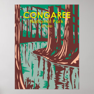 Poster Posto Vintage do Congaree National Park
