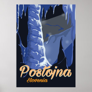 Poster Postojna Eslovênia viagens vintage