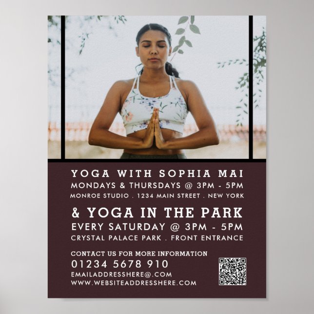 Poster Postura Meditativa, Publicidade Classe Yoga (Frente)