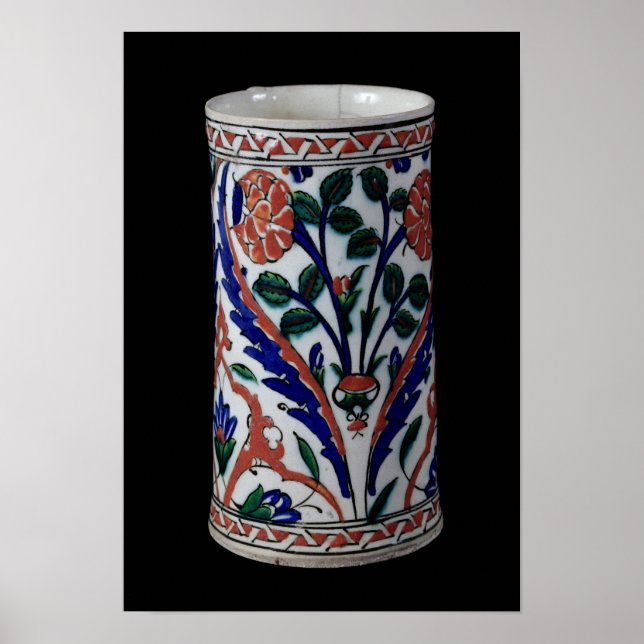 Poster Pote com decoração floral, Iznik (Frente)