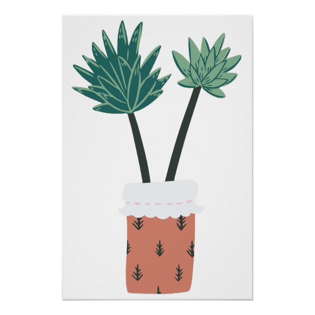 Póster Pote de Cactus Suculente (Frente)