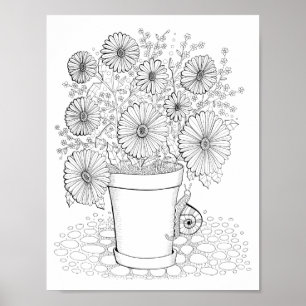 Poster Pote de Coragem de Páginas de Arte do Daisies