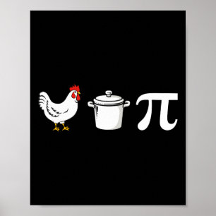 Poster Pote De Frango Pi 3.14 Engraçado Pi Day Math Profe
