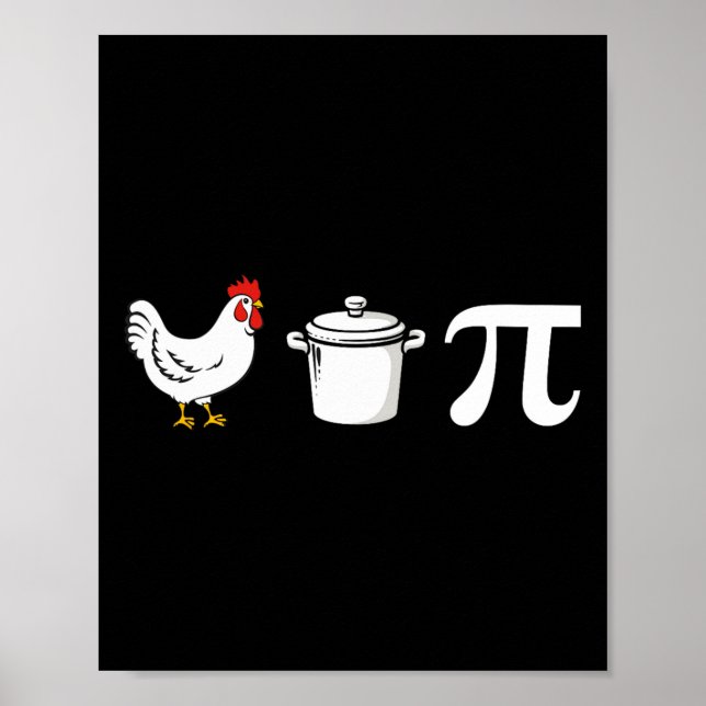 Poster Pote De Frango Pi 3.14 Engraçado Pi Day Math Profe (Frente)