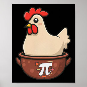 Poster Pote De Frango Pi Engraçado Cartoon Chicken Pote P