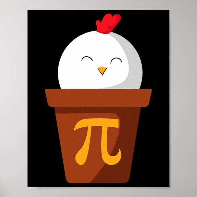 Poster Pote de frango Pie Pi Dia T Camisa Professores de  (Frente)