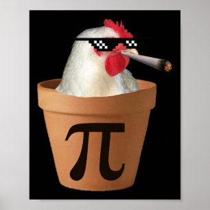 Poster Pote de frango Torta Engraçada Matemática Pi Dia