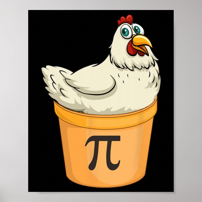 Poster Pote De Galinha Pie Engraçado Matemática Pun Pote  (Frente)