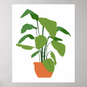 Poster Pote de Palma Verde Tropical de Terracotta Urn