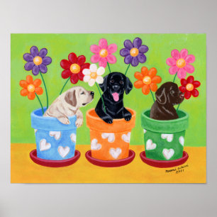 Poster Pote Labrador Puppies Trabalho de arte
