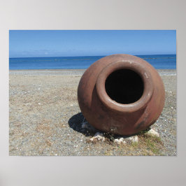 Poster Pote tradicional grego Terracotta na praia