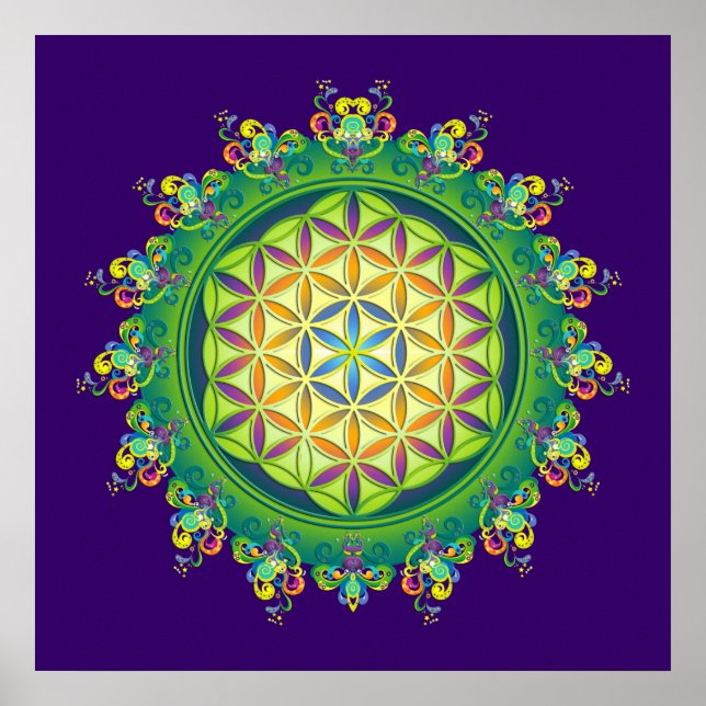 Poster Potência da Flor da Vida / Blume des Lebens (Frente)