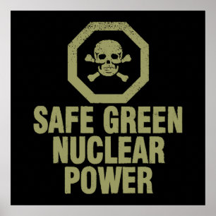 Póster Potência nuclear verde seguro