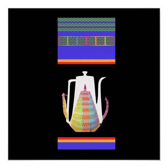 Póster Potes De Café Raspa Vidro Preto (Frente)