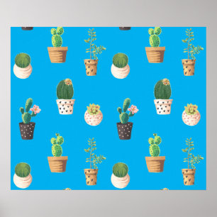 Poster Potes de Suculento do Deserto Verde
