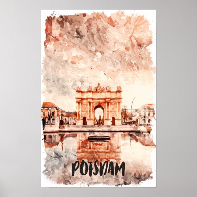 Poster Potsdam Germany Watercolor Painting (Frente)