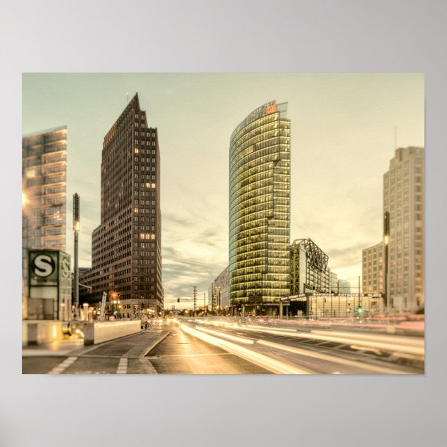 Póster Potsdamer Platz em Berlim, Alemanha (Frente)