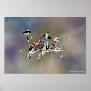 Póster Potsers, belas artes - gatos do carrossel