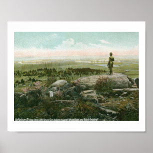 Poster Pouca parte superior redonda, vintage do campo de