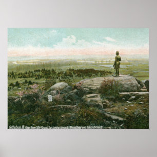Poster Pouca parte superior redonda, vintage do campo de
