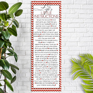 Poster Poucas instruções de vida (vermelho)