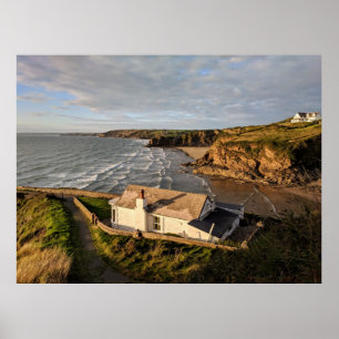 Poster Pouco abrigo, Pembrokeshire, Wales, Reino Unido