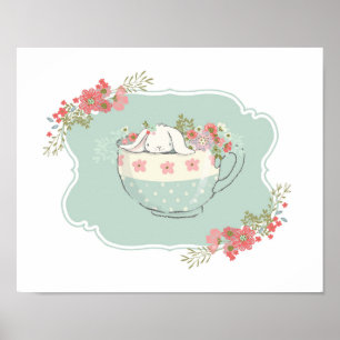Poster Pouco coelho em uma arte do berçário do Teacup