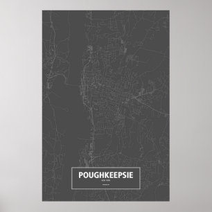 Poster Poughkeepsie, Nova Iorque (branco a preto)
