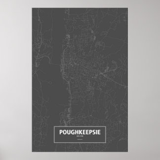 Poster Poughkeepsie, Nova Iorque (branco a preto)