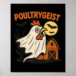 Poster Poultrygeist Engraçado Galinha Fantasma Datas do D